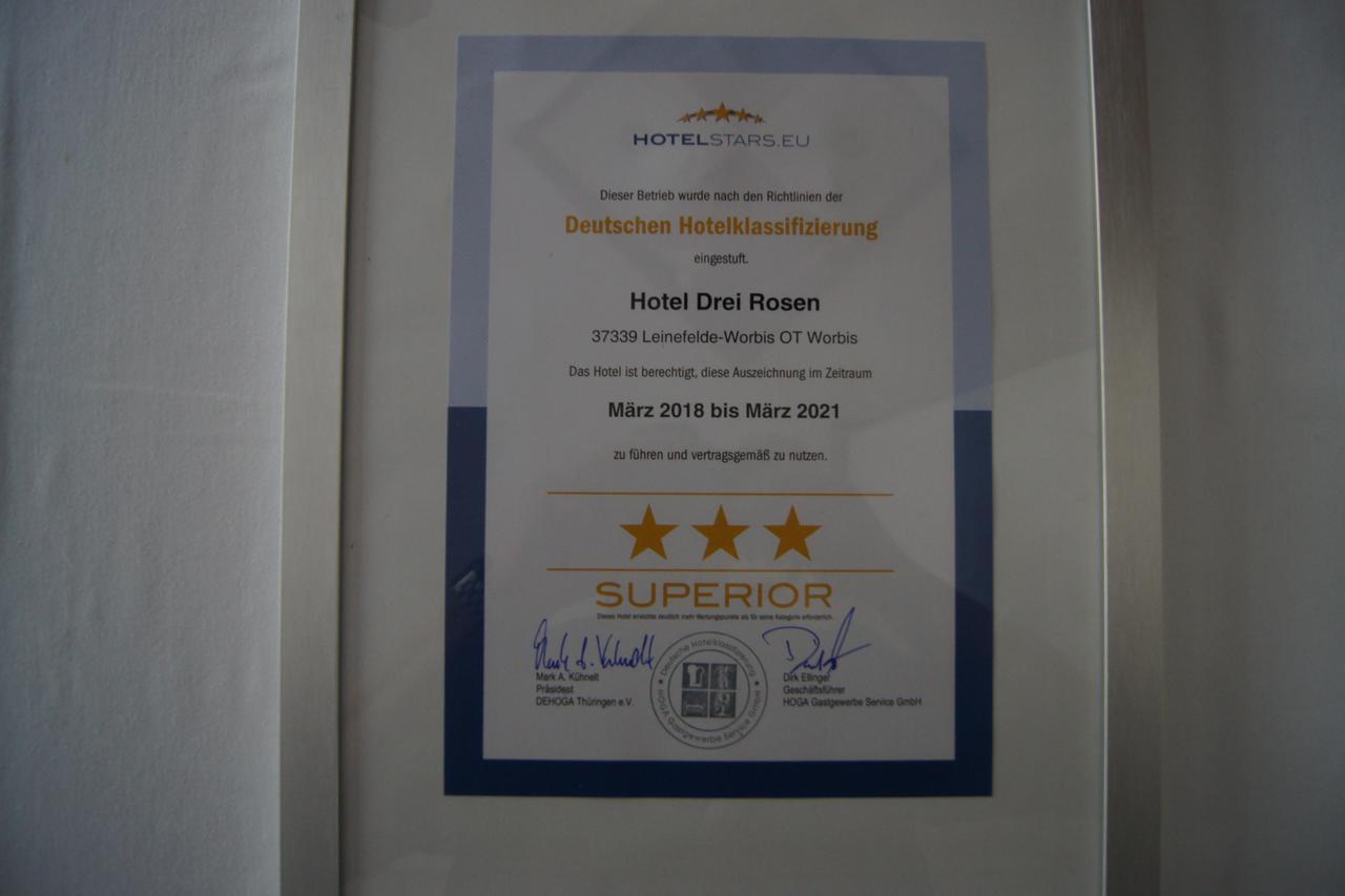 Hotel "Drei Rosen" Ohg Regina & Hans - Peter Fassbinder Leinefelde-Worbis المظهر الخارجي الصورة